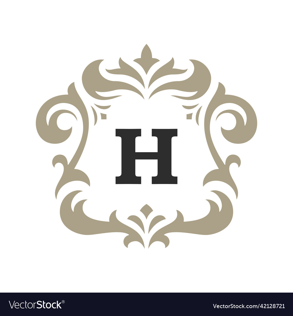 Luxury monogram logo template object Royalty Free Vector