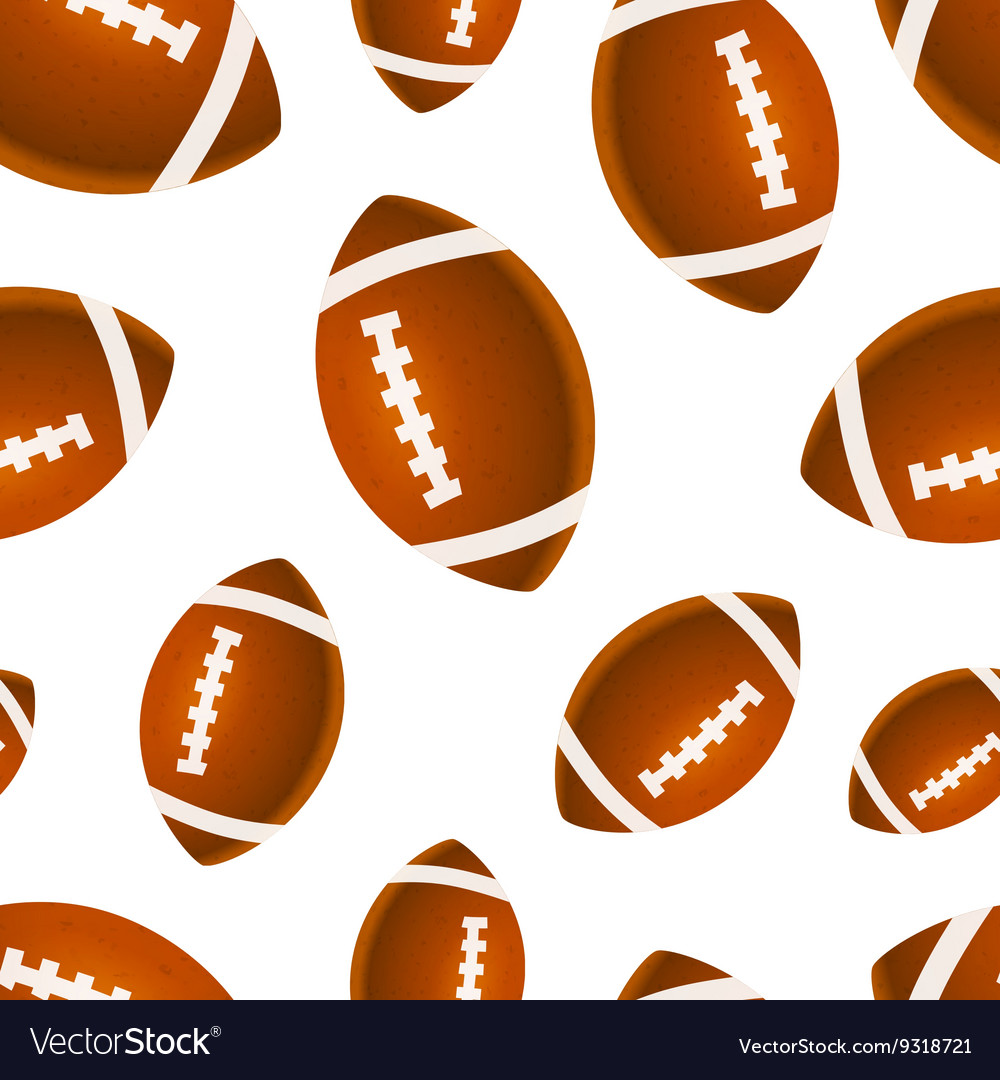 Many bright rugby balls on white seamless pattern Vector Image