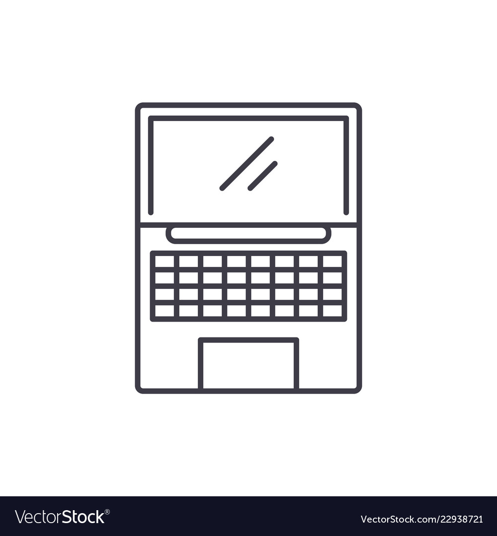 Netbook Line Icon - Linear Style