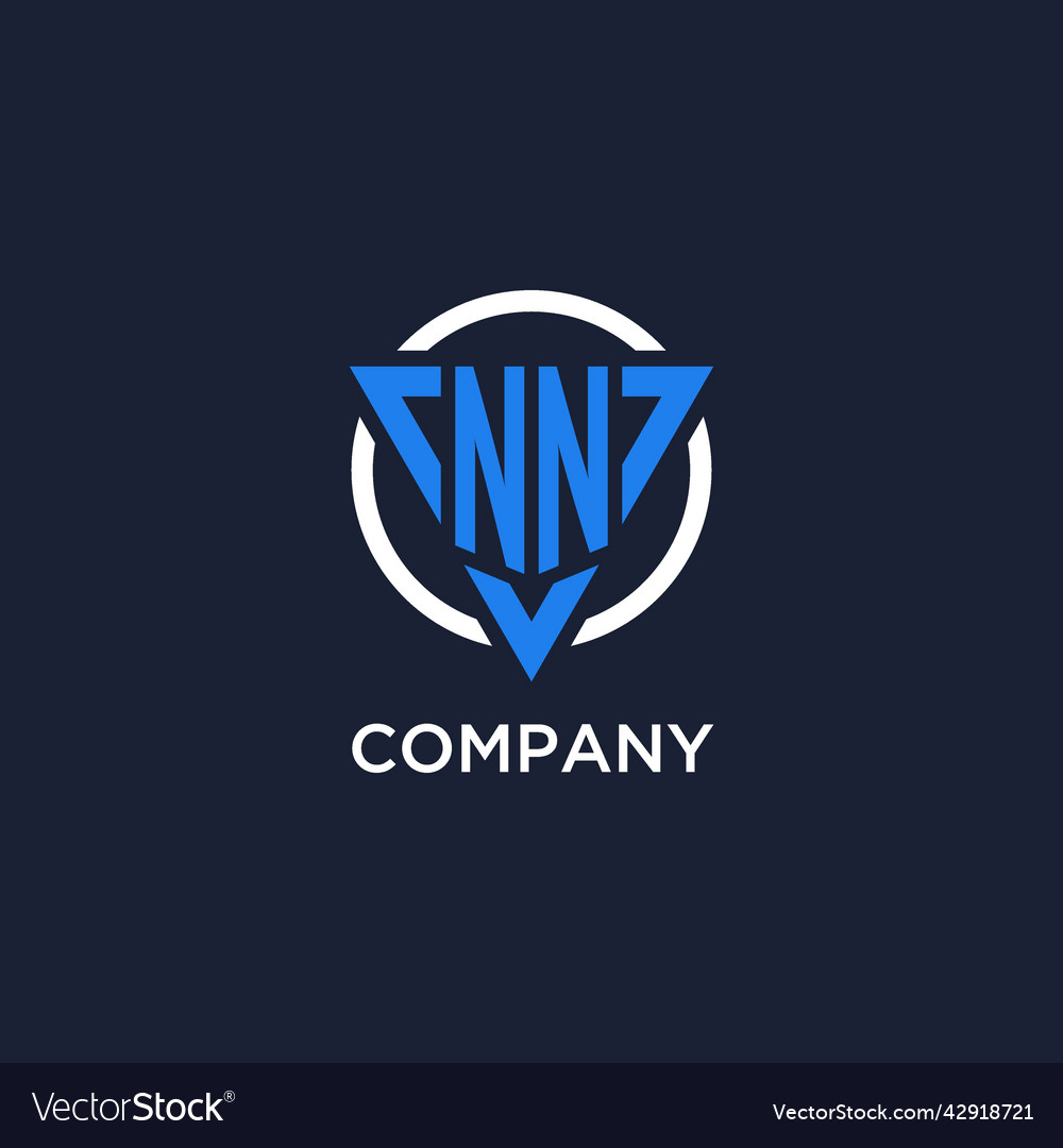 Nn monogram logo with triangle shape and circle