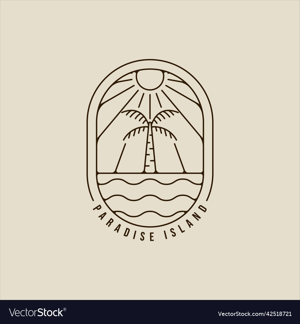 Palm tree logo line art simple minimalist