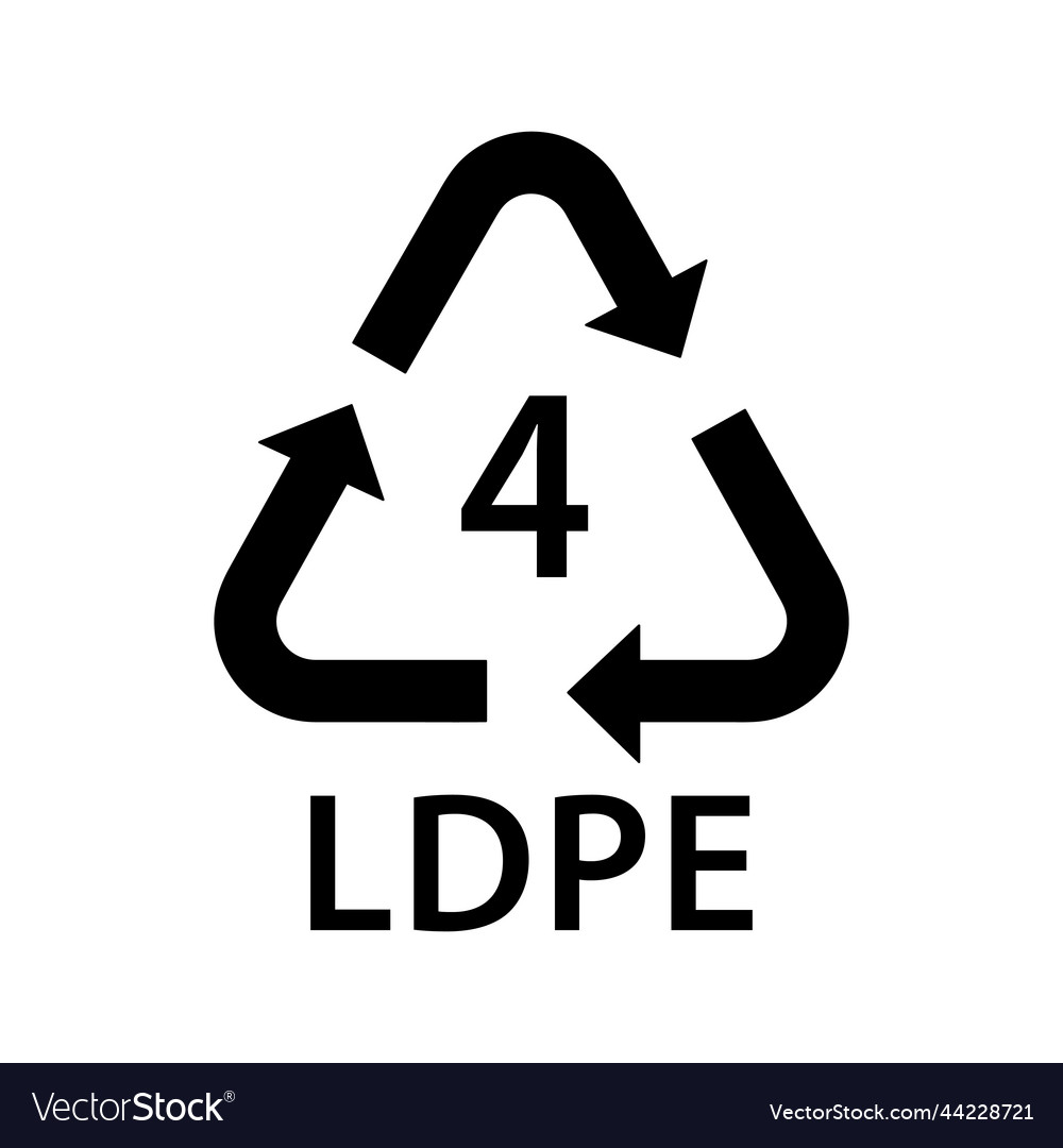 Plastic recycling symbol ldpe 4 recycling Vector Image