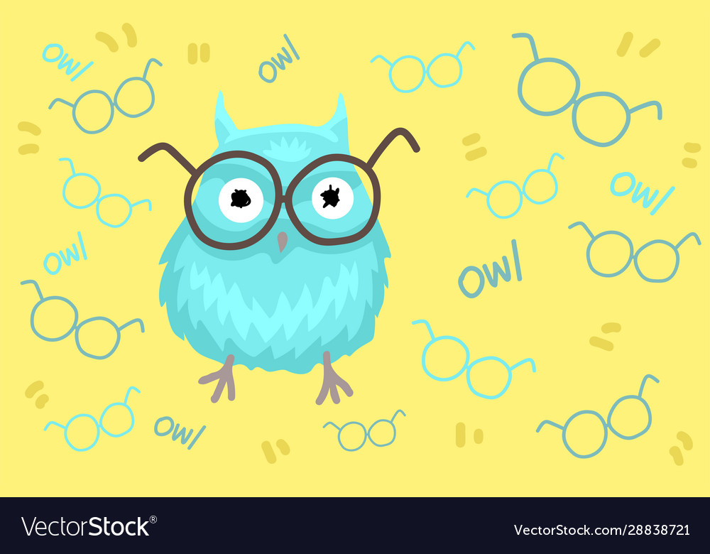 Pupil owl wearing spectacles pattern