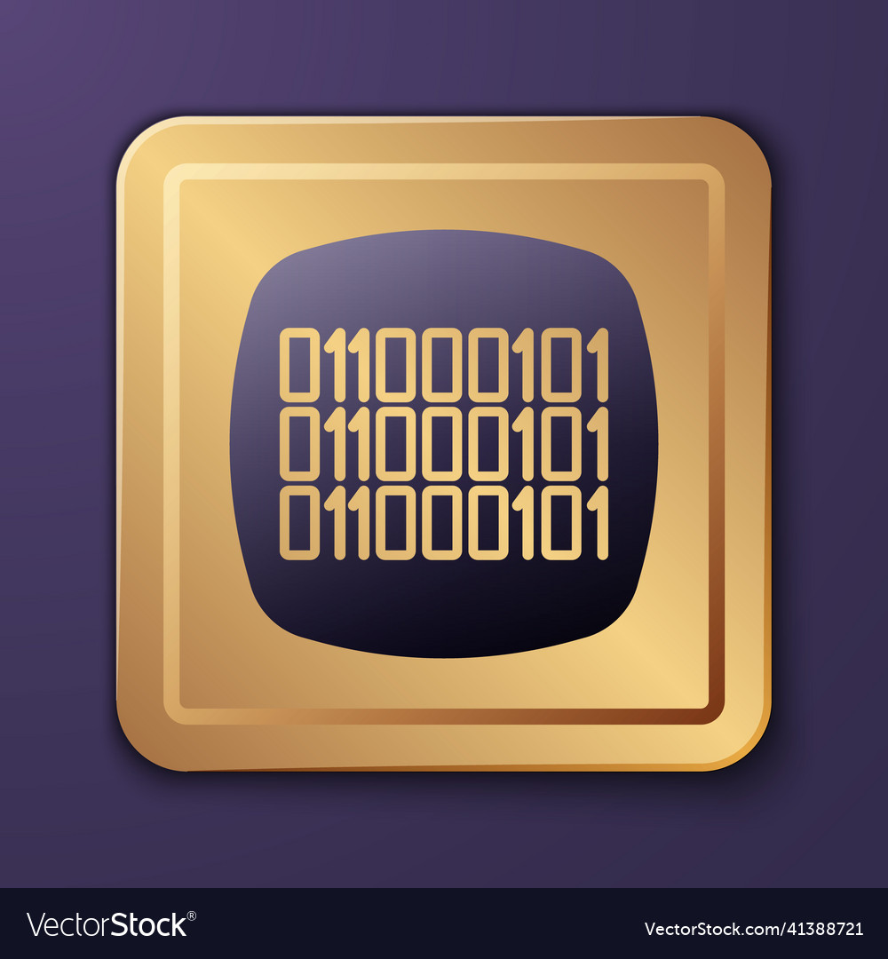 Purple binary code icon isolated on vector image Purple binary code icon isolated on