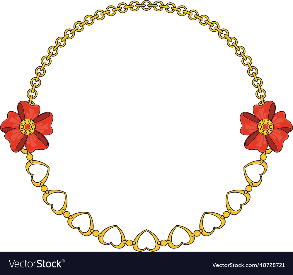 Round chain frame circle chains border boho