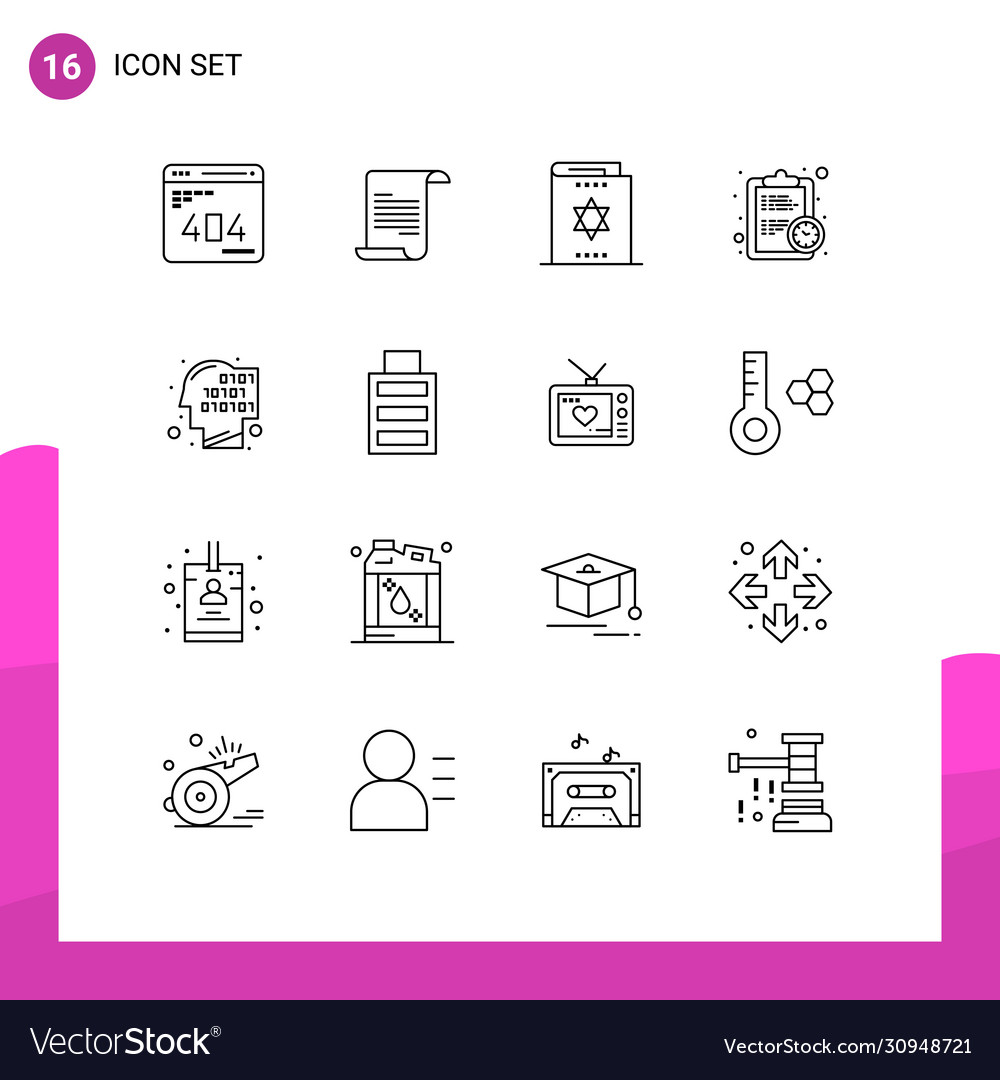 Set 16 commercial outlines pack for binary