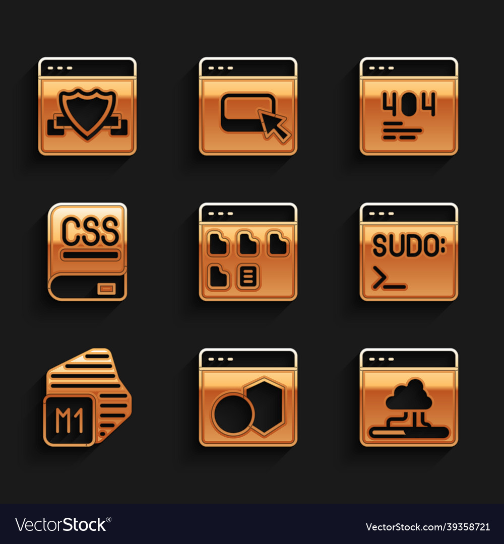 Set browser files software cloud technology data vector image Set browser files software cloud technology data