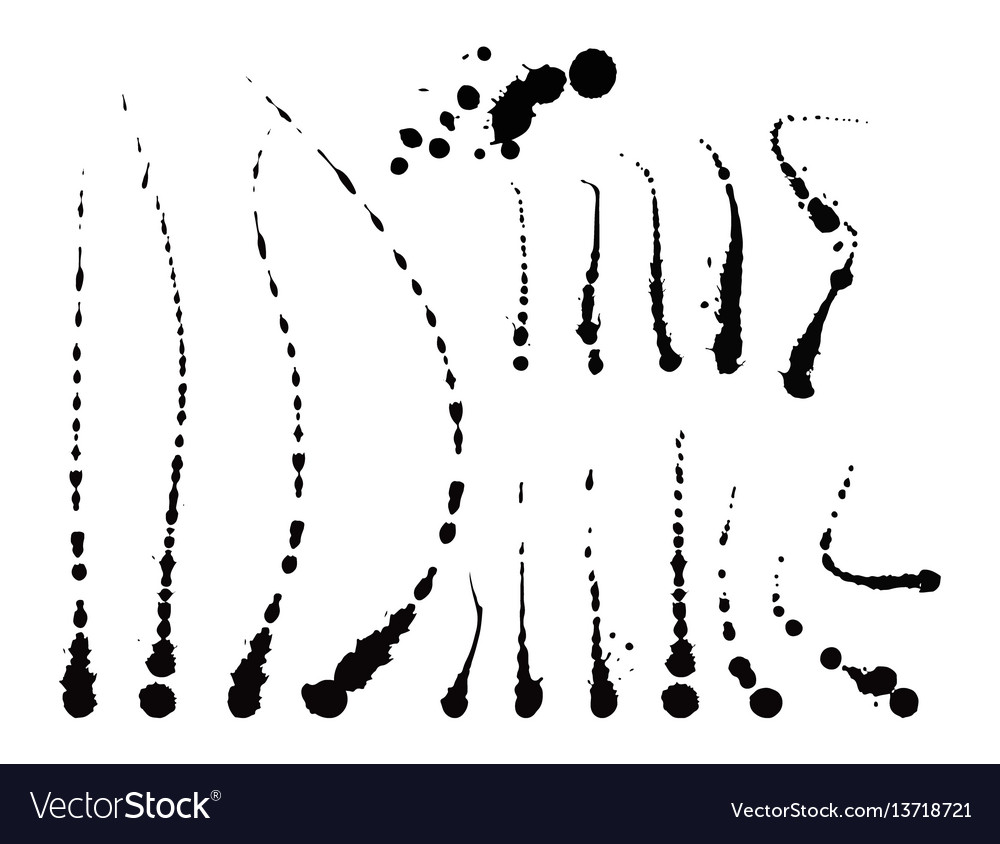 Set of ink splashes blots splatter