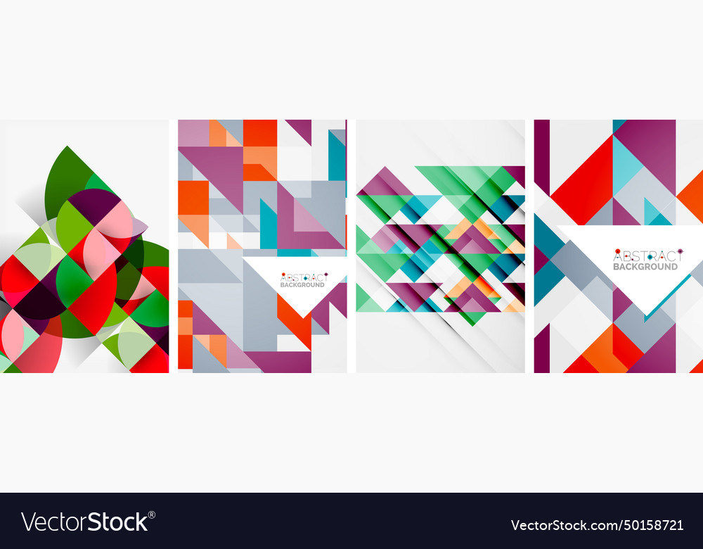 Set of triangle pattern poster backgrounds