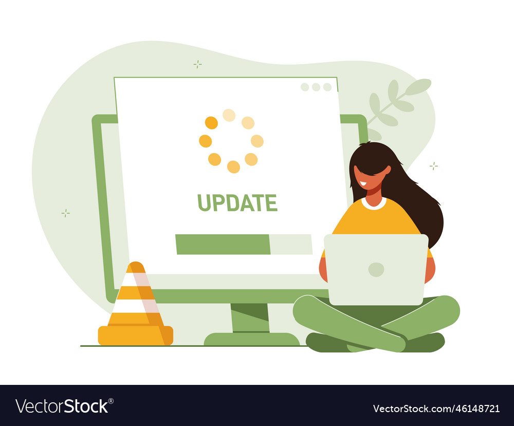 System or web application upgrade procedure vector image System or web application upgrade procedure