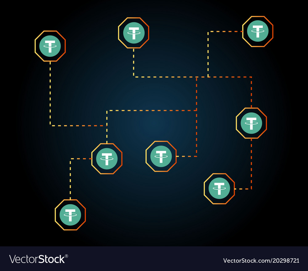 Tether cryptocurrency network background style