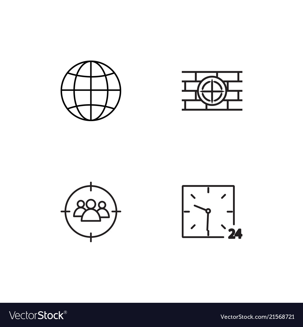 Time linear icons set simple outline