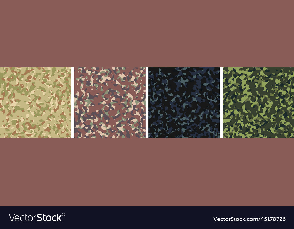 4 camouflage background set pattern design vector image 4 camouflage background set pattern design