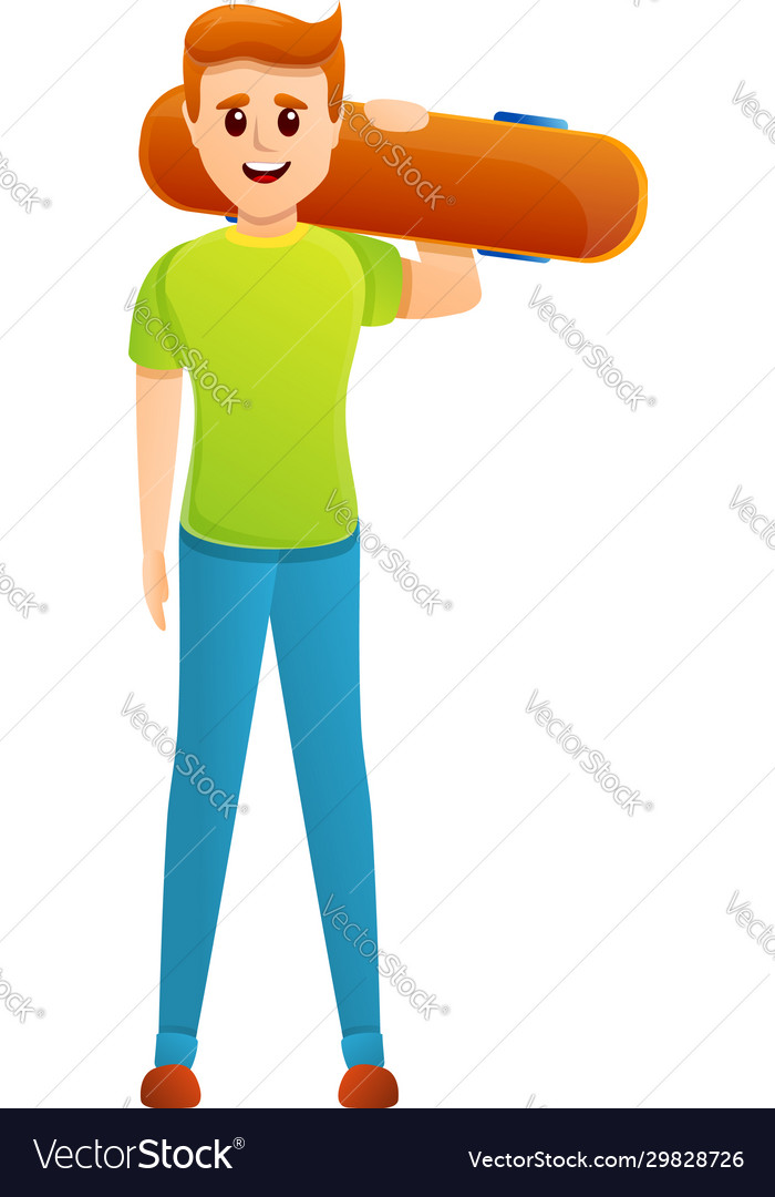 Adolescent skateboard icon cartoon style Vector Image Adolescent skateboard icon cartoon style Vector Image