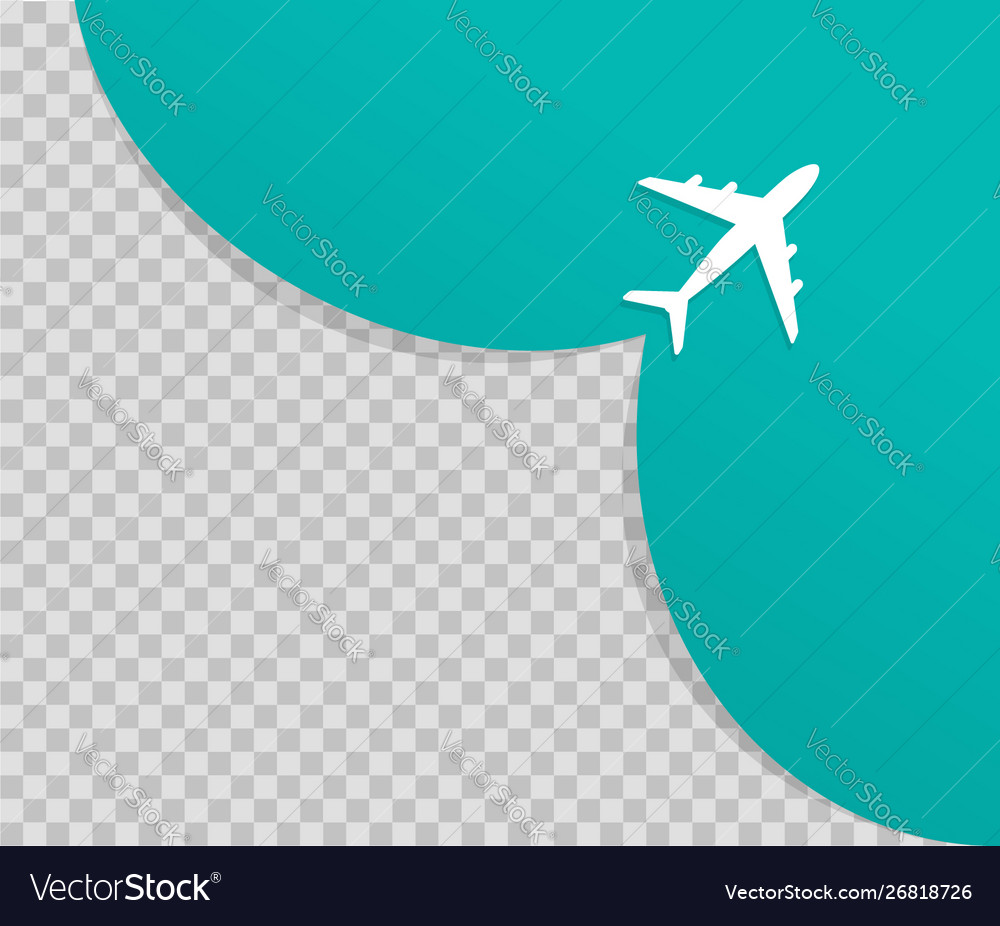 Airplane on blue background and empty place Vector Image