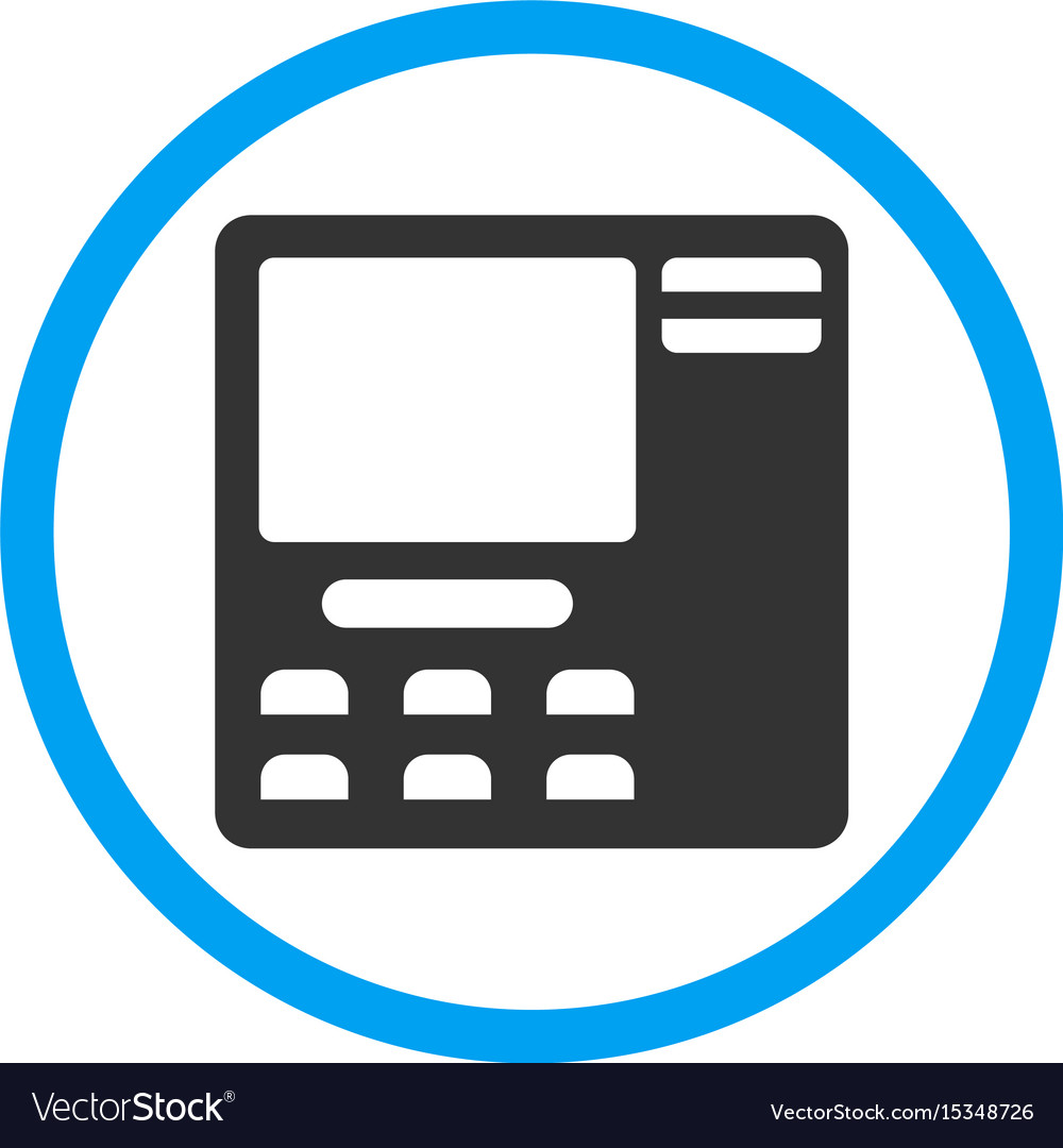 Bank Atm Rounded Icon Royalty Free Vector Image