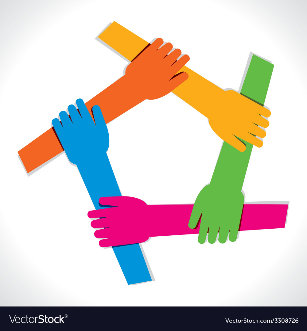 Colorful hand show unity Royalty Free Vector Image