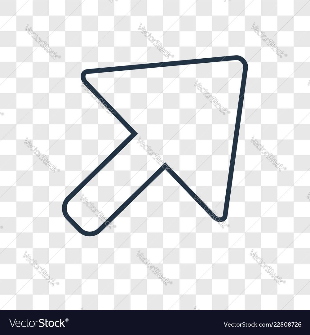 Diagonal arrow concept linear icon isolated