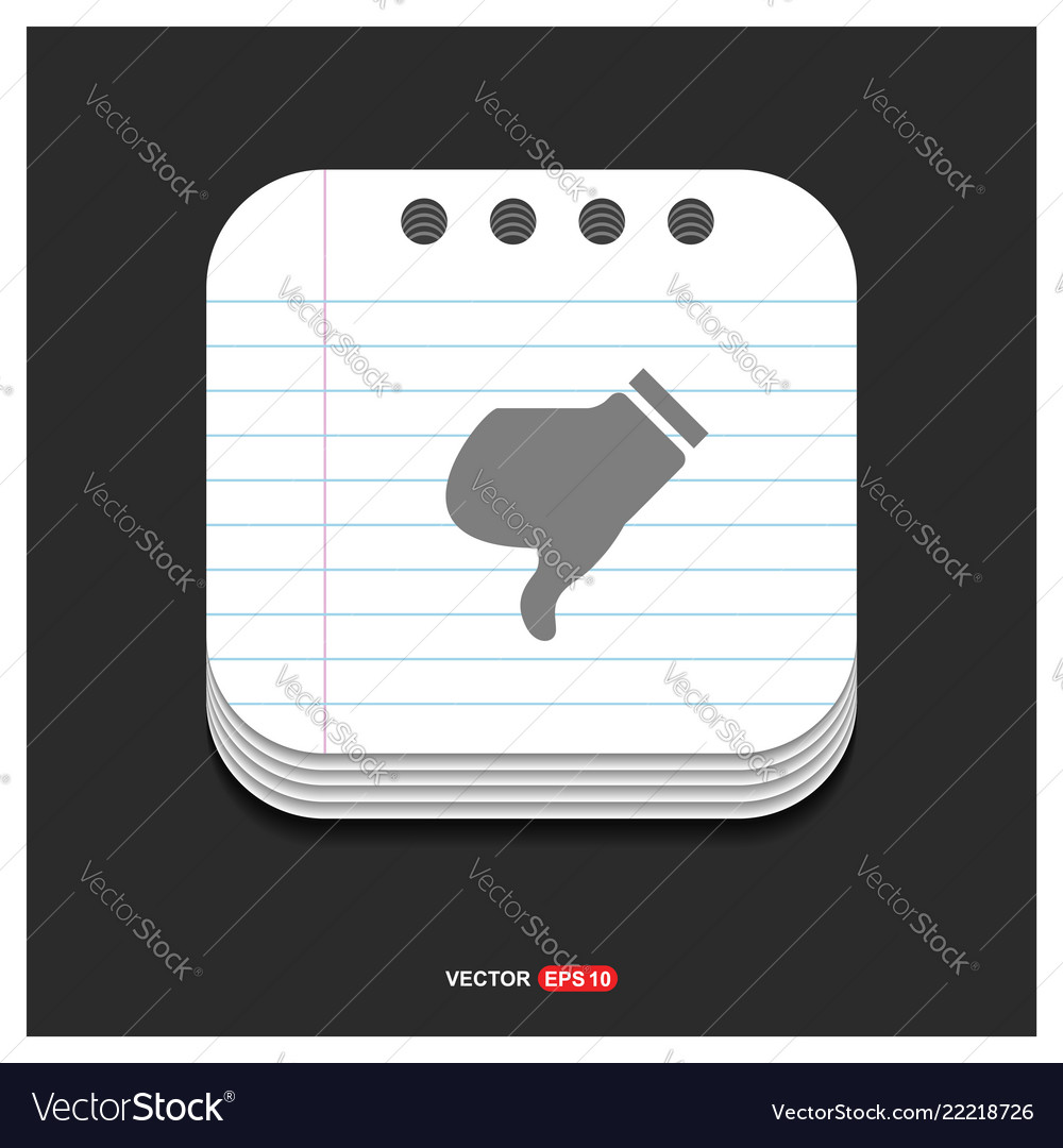 Dislike icon gray on notepad style template