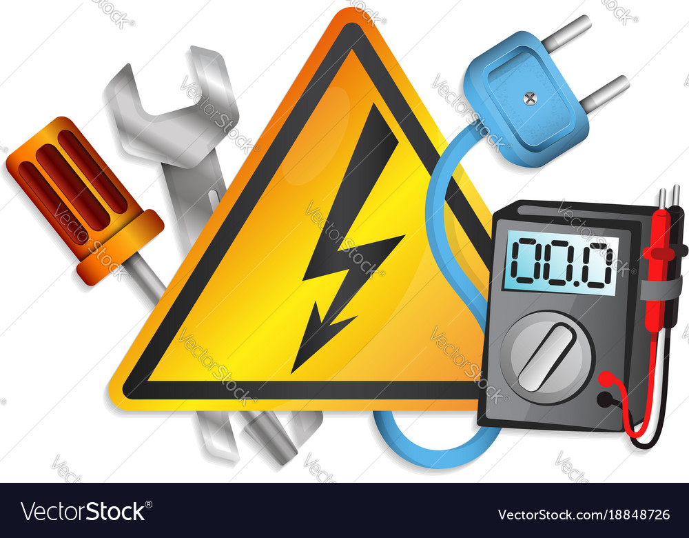 Electricity tools set Royalty Free Vector Image