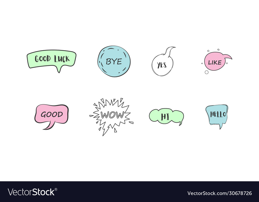 Fashionable speech bubbles Vector Image Fashionable speech bubbles