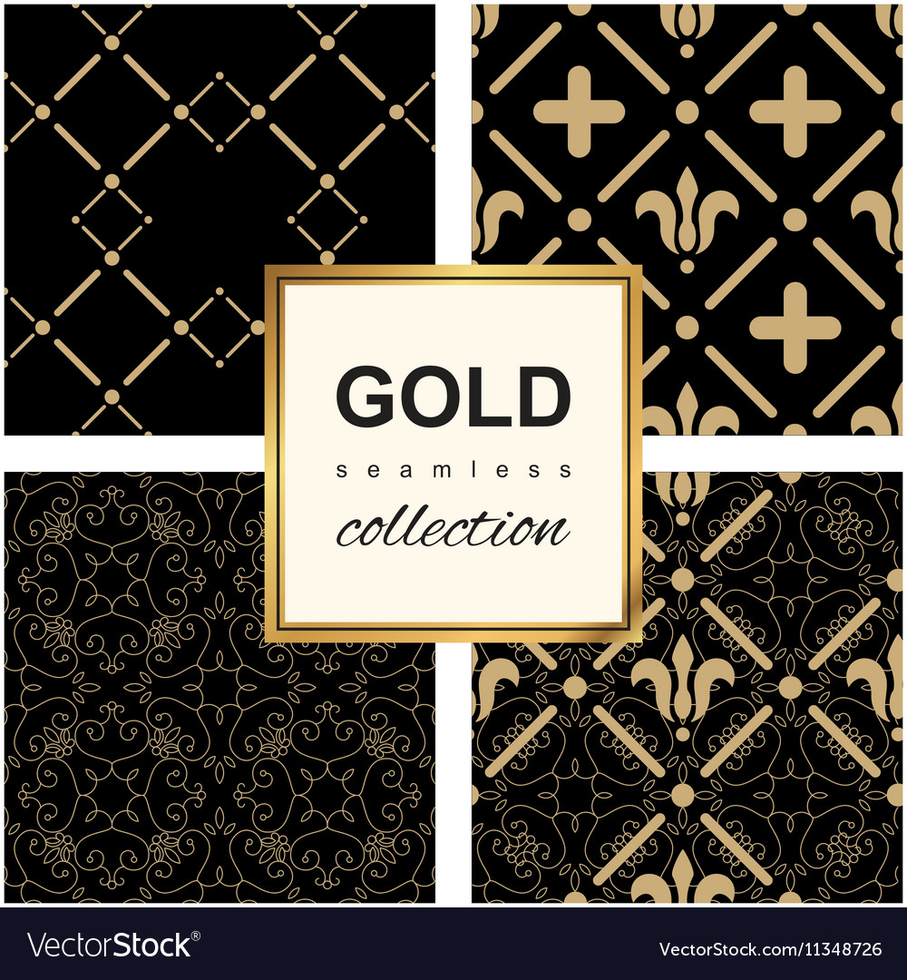 Golden pattern on dark damask background