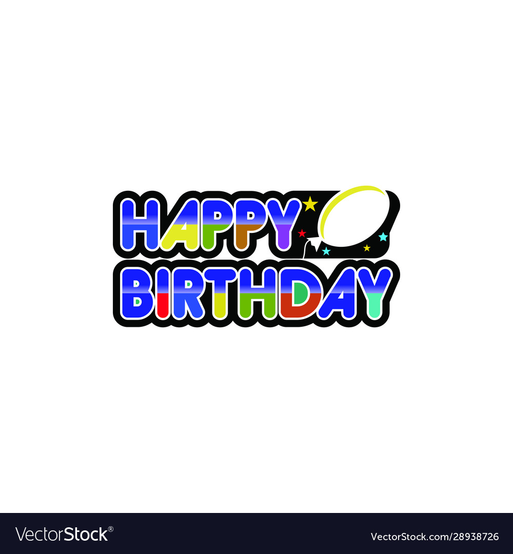 Happy birthday logo template design
