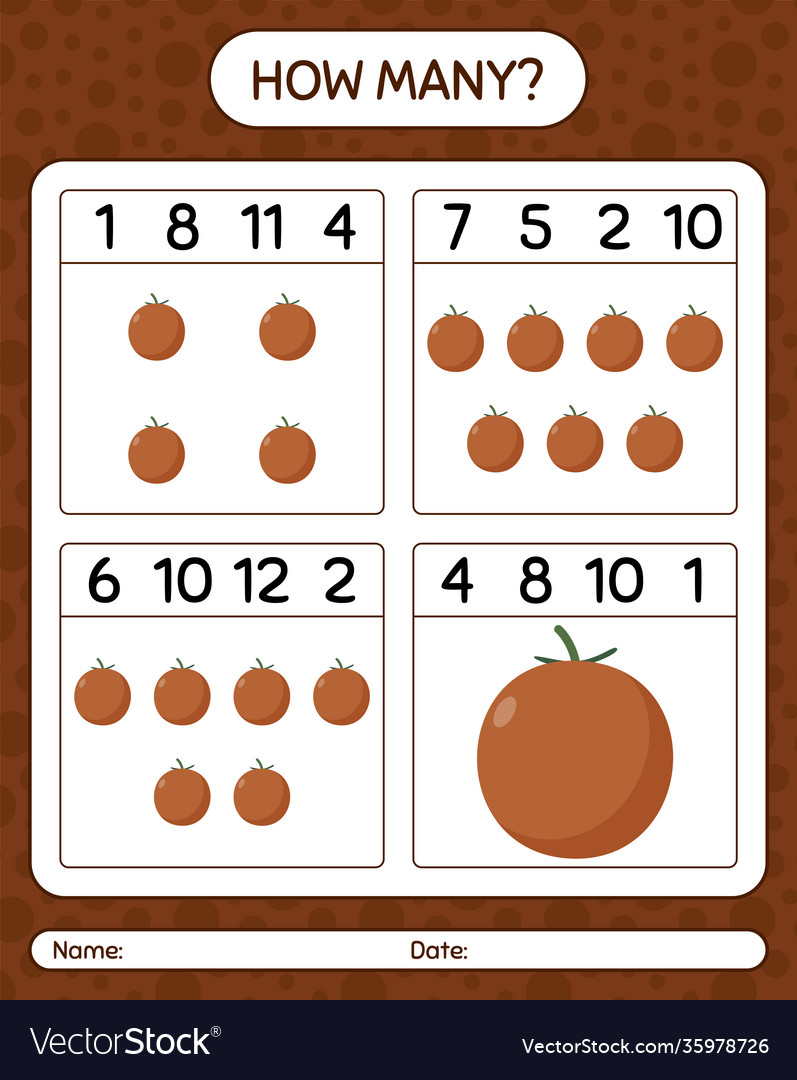 How many counting game with valvet apple vector image How many counting game with valvet apple