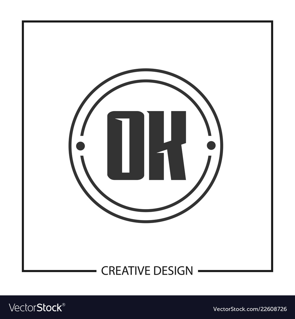 Initial ok letter logo template design