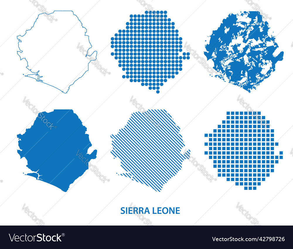 Map of republic sierra leone - set