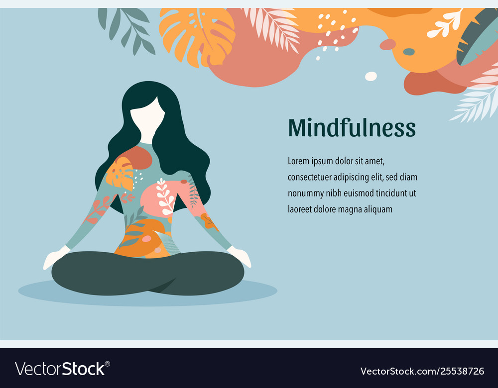 Mindfulness meditation and yoga background in Vector Image