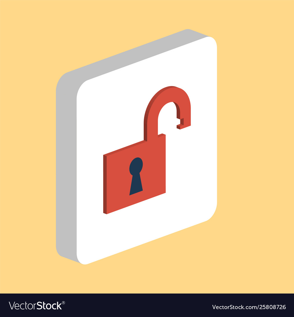 Open padlock computer symbol