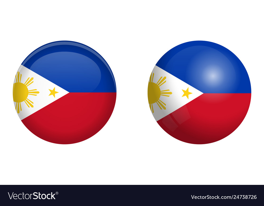 Philippines Flag Under 3d Dome Button And On Vector Image