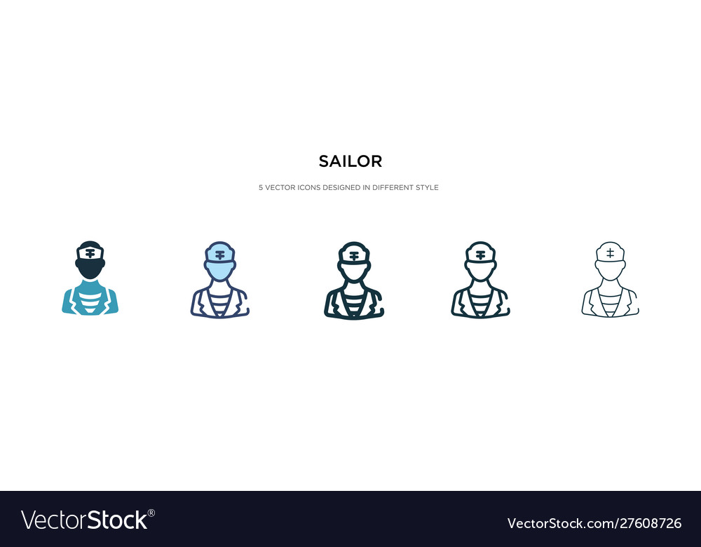 Sailor icon in different style two colored