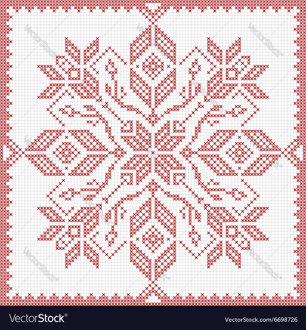 Scandinavian Snowflake Cross Stitch Pattern