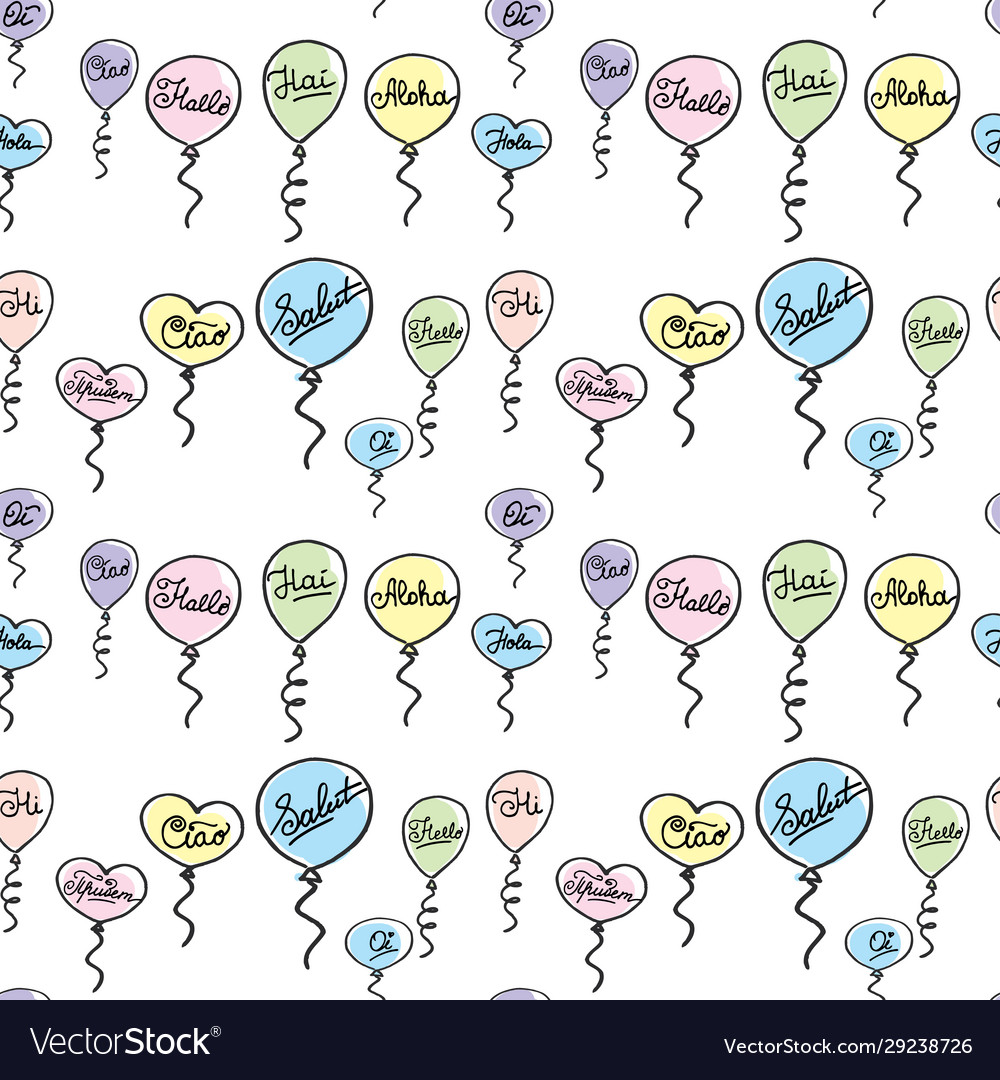 Seamless pattern hello in different languages