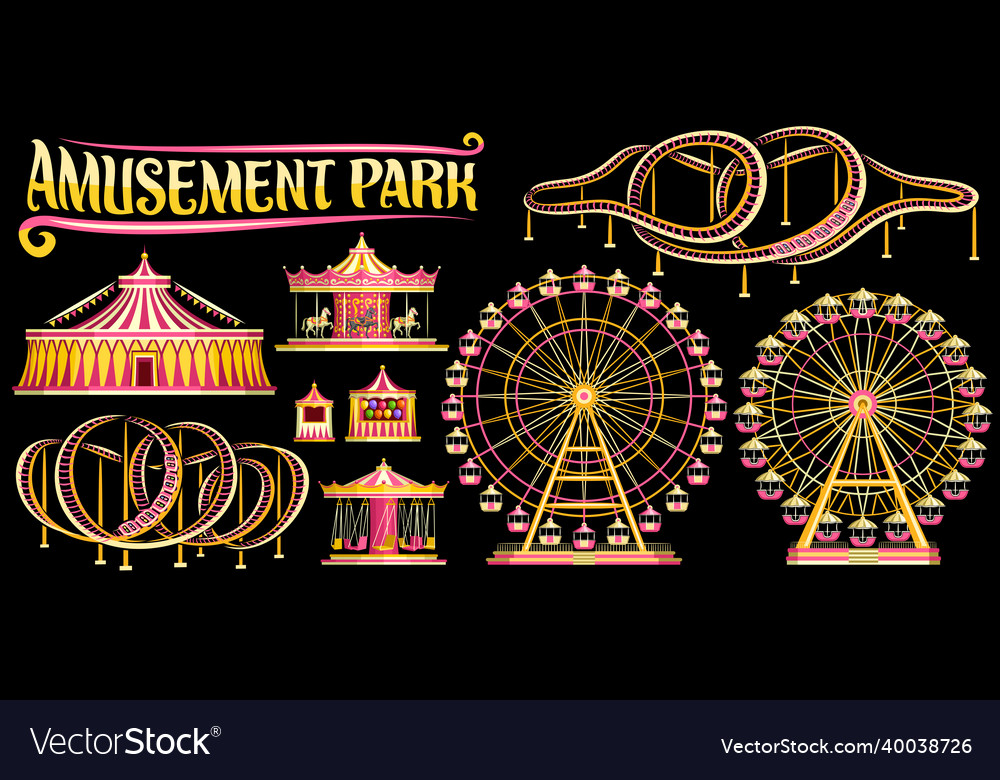 set-for-amusement-park-royalty-free-vector-image