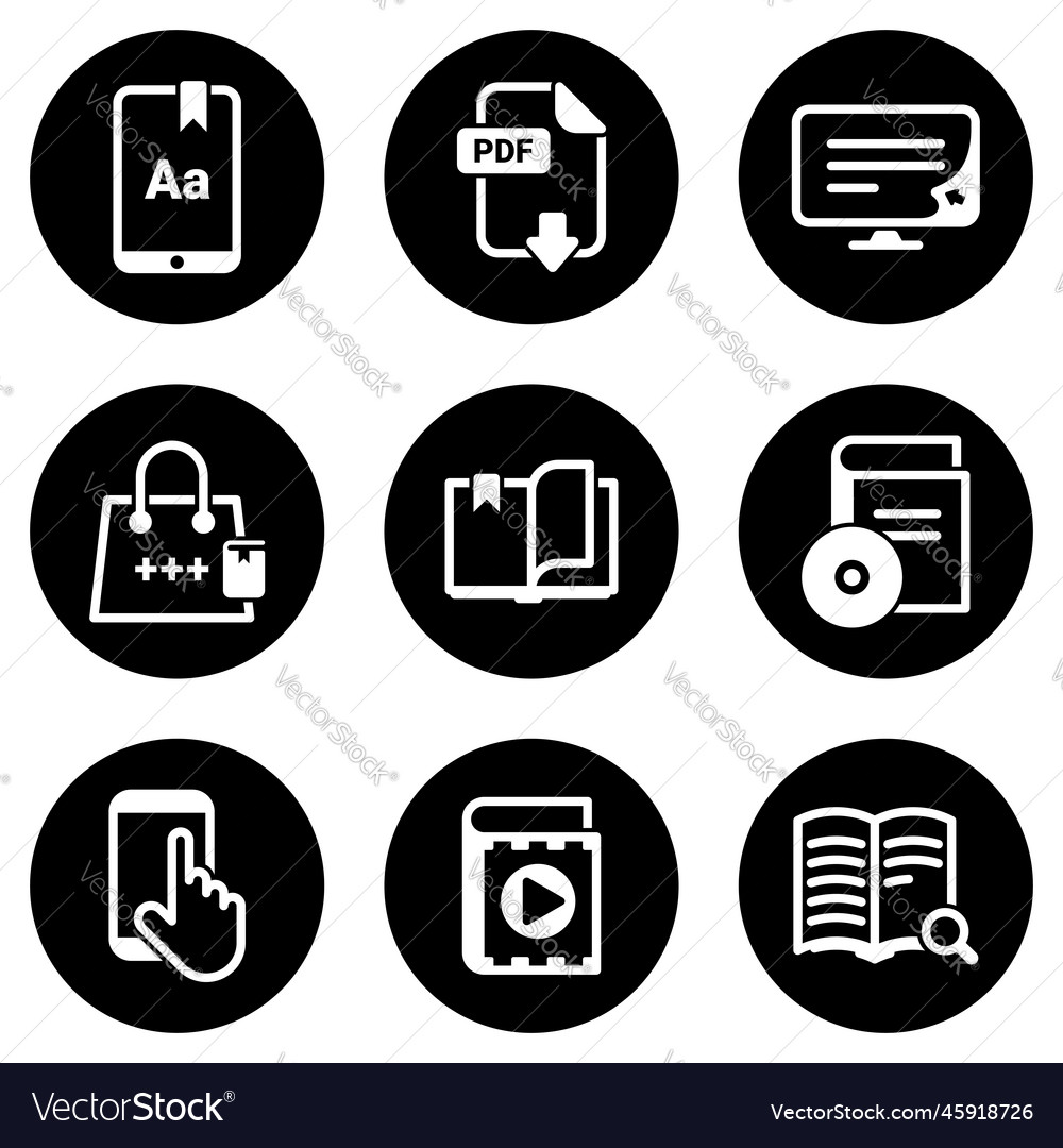 Set of simple icons on a theme book design Vector Image Set of simple icons on a theme book design