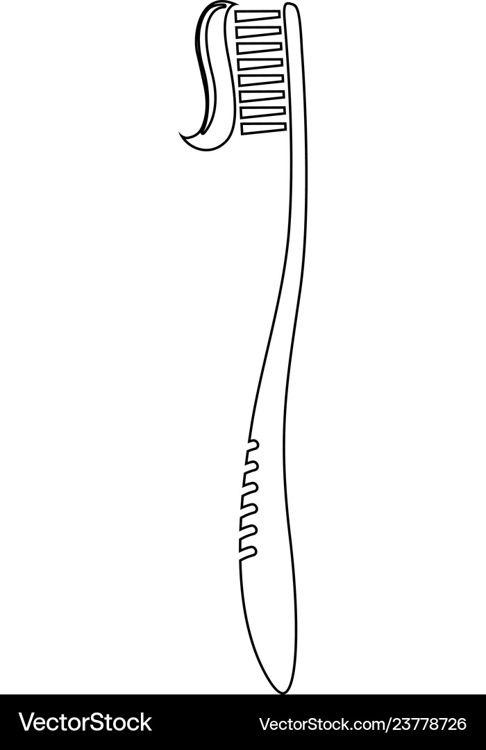 Toothbrush with applied toothpaste portion flat Vector Image