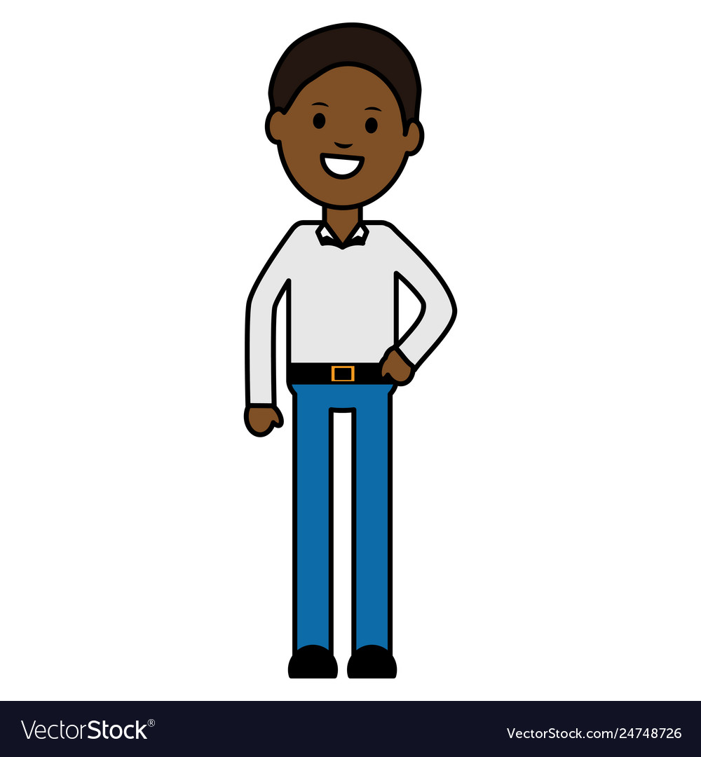 Young black man avatar character Royalty Free Vector Image