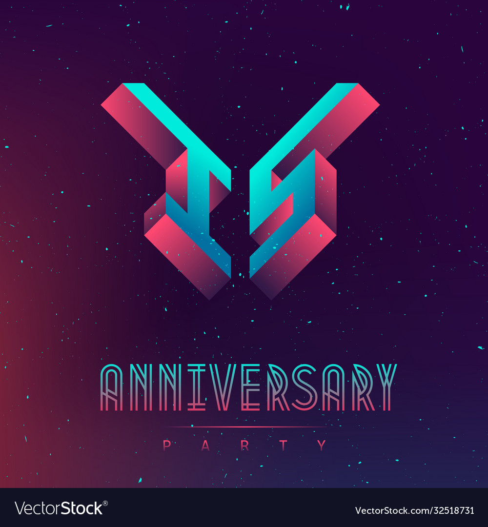 15 anniversary night party space poster