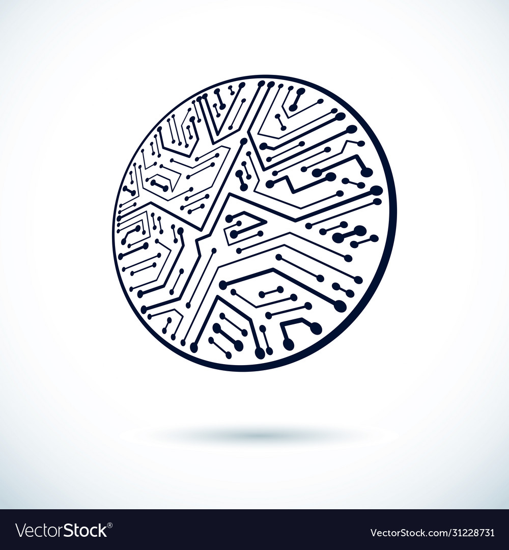 Abstract technology with circular circuit board