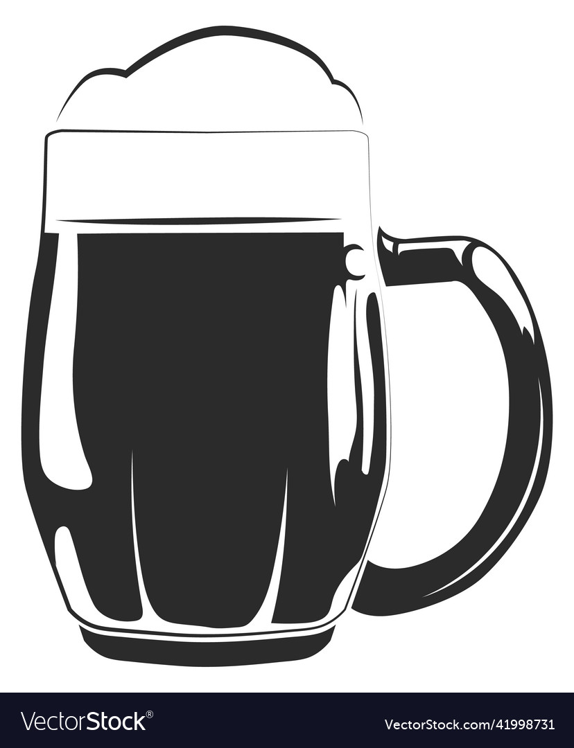 Beer glass mug icon cold drink logo Royalty Free Vector