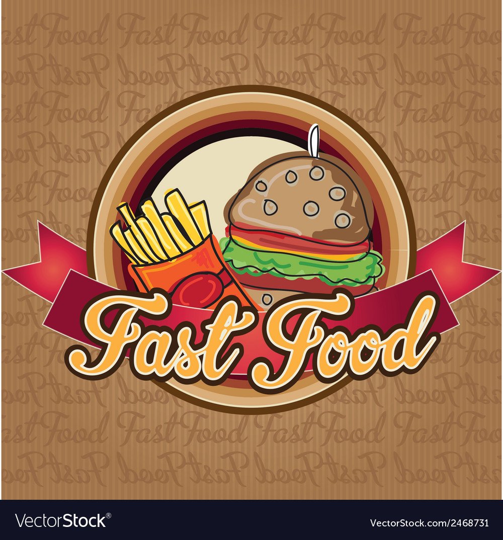 Burger with fries menu fast food icon Royalty Free Vector