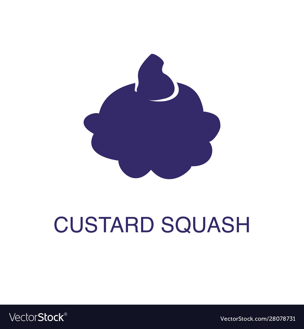 Custard squash element in flat simple style
