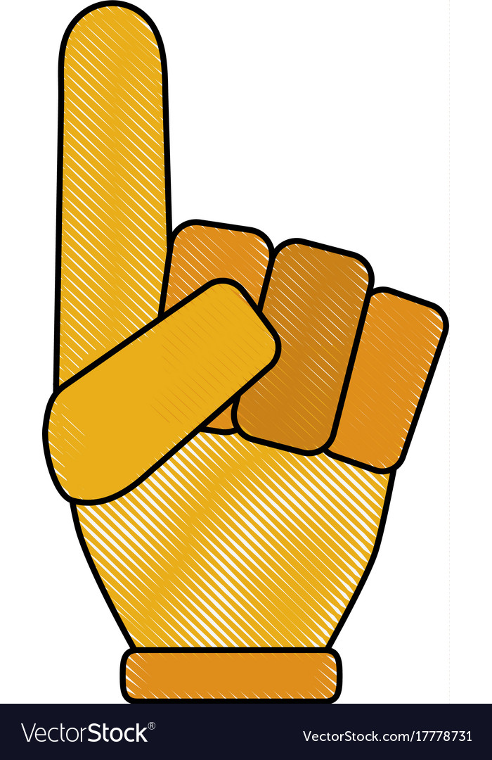 Foam finger icon image Royalty Free Vector Image