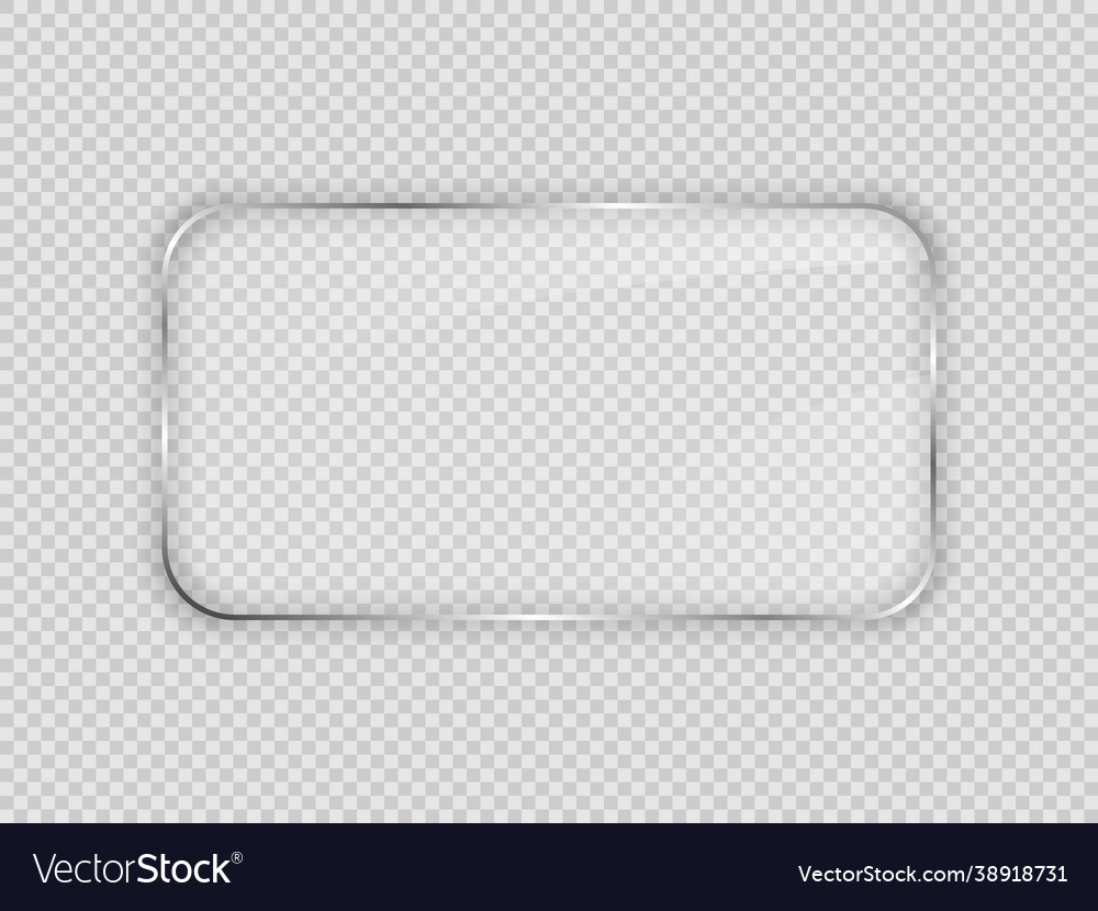 Glass plate in rounded rectangular frame vector image Glass plate in rounded rectangular frame