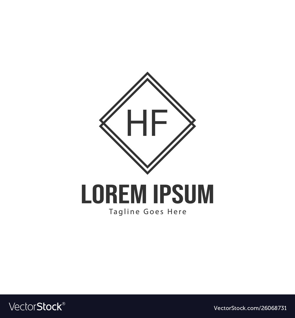 Initial hf logo template with modern frame