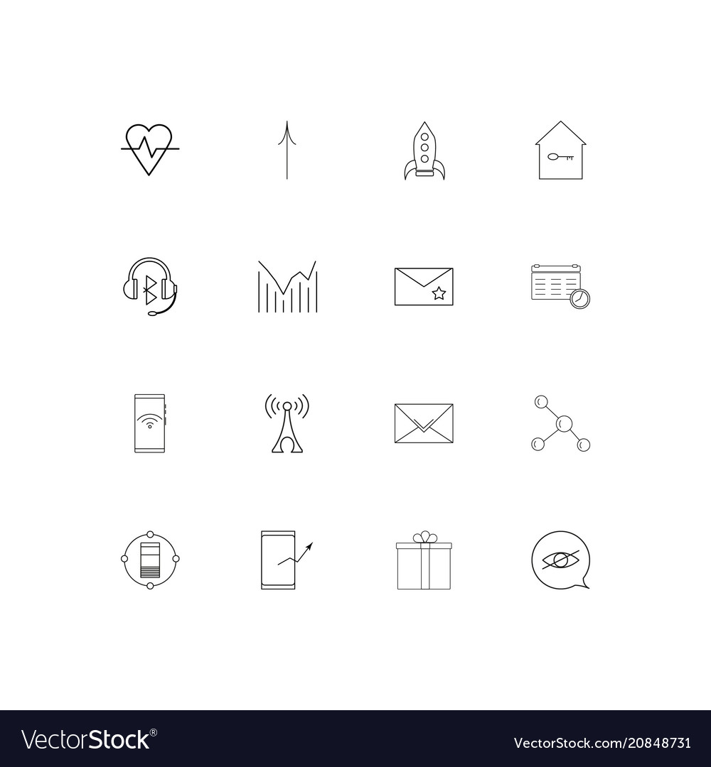 Internet of things linear thin icons set outlined