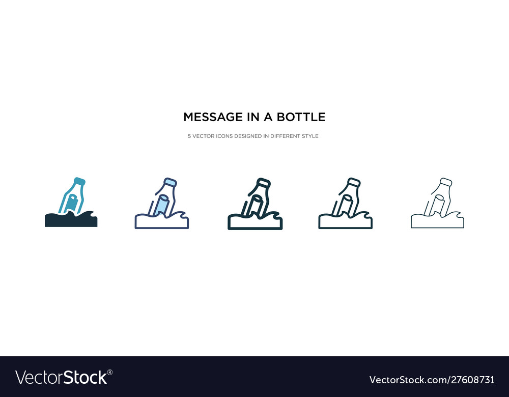 Message in a bottle icon different style two